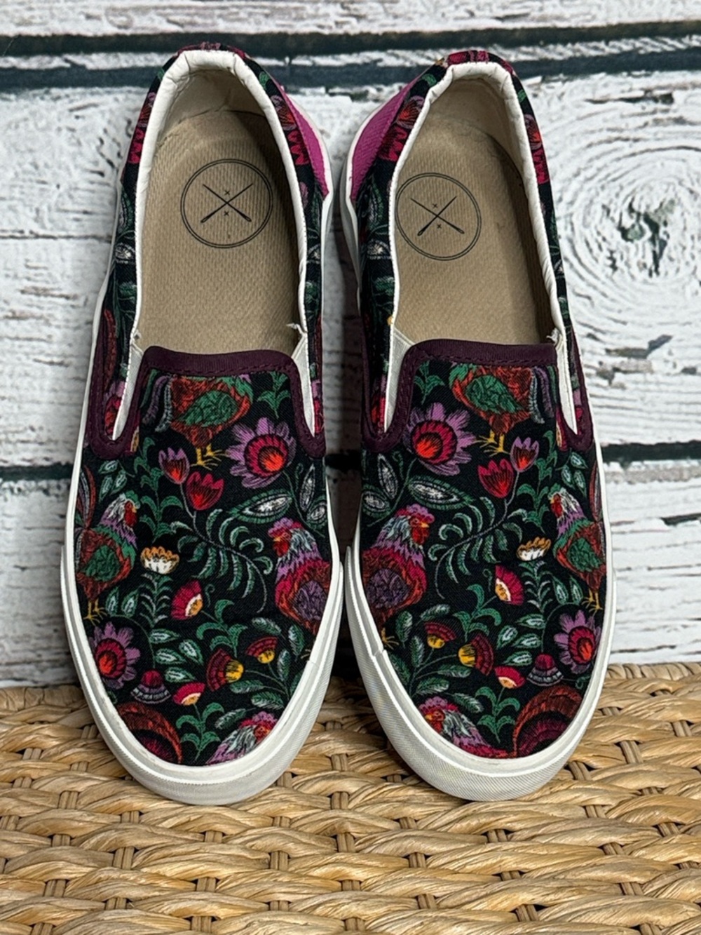 inkkas Rooster slip one Black Floral Slip-On sneakers - Picture 2 of 12